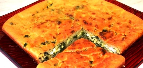 Пирог с луком на кефире