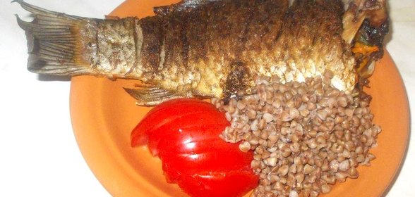 Карась фаршированный грибами