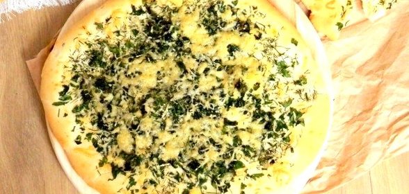 Хлеб с сыром и зеленью