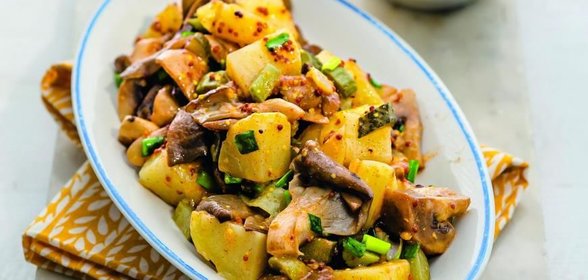 Постный салат с грибами