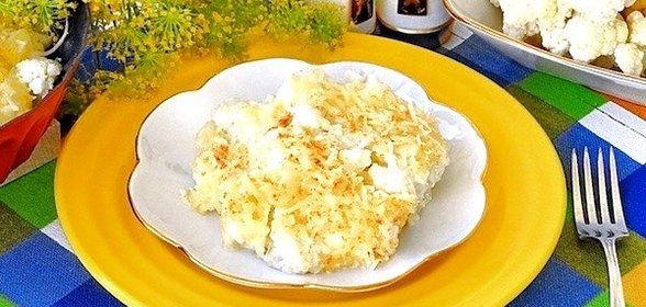 Цветная капуста с сыром и майонезом