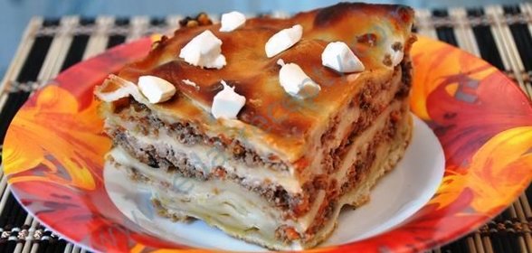 Лазанья из готовых листов с говяжьим фаршем