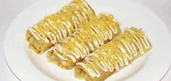 Блинчики с курицей и сыром