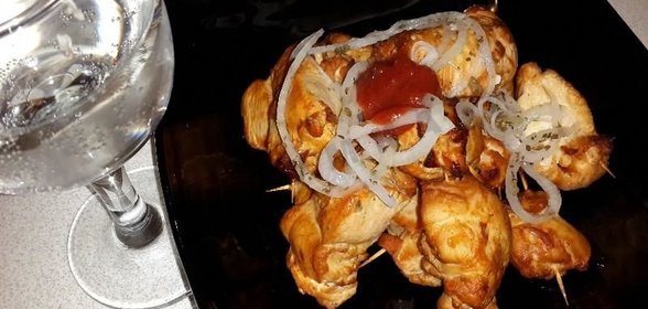 Шашлык из куриной грудки в духовке