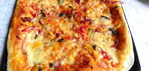 Пицца с болгарским перцем и сулугуни