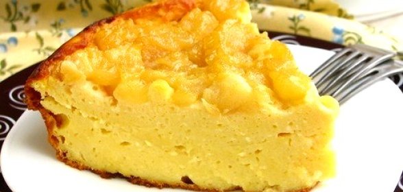 Творожный пирог с грушами