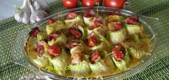Рулетики из кабачков с сыром