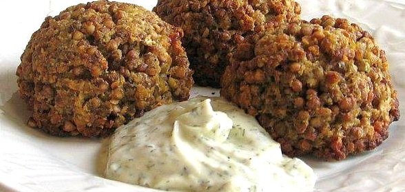 Постные гречневые тефтели с грибами