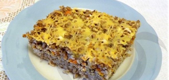 Запеканка из гречки с фаршем