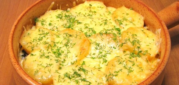 Запеканка с грибами и картофелем