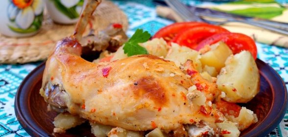 Кролик запечённый с картофелем в рукаве