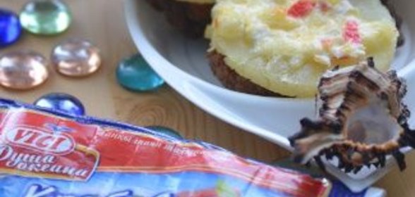 Котлеты с ананасами и крабовыми палочками