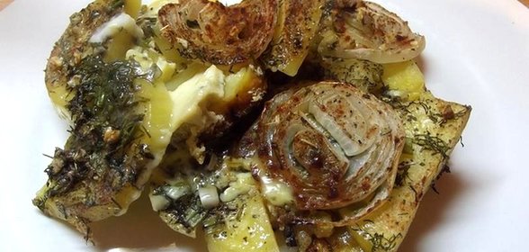 Картофельная запеканка с яйцом