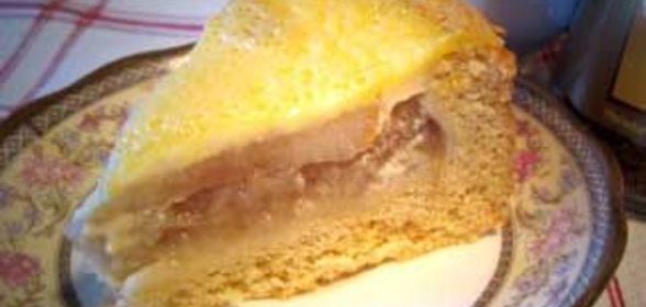 Пирог с запеченными грушами и медом