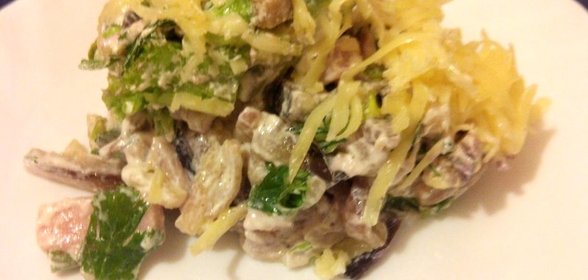 Салат из баклажанов и ветчины