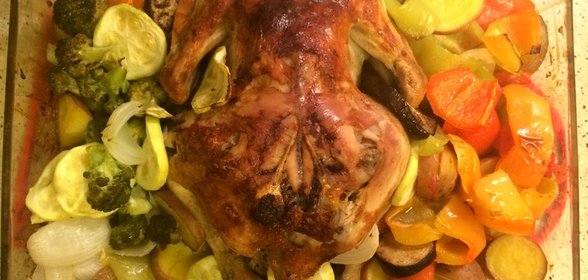 Запеченая курица с картофелем и перцем