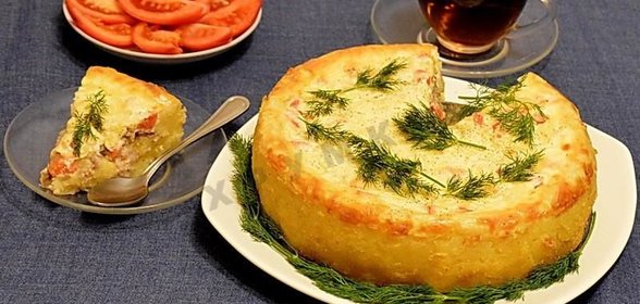 Картофельный пирог с сельдью