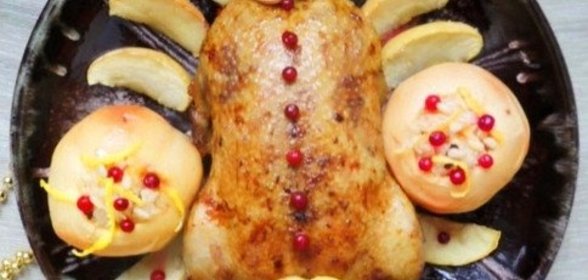Рождественская утка, фаршированная рисом