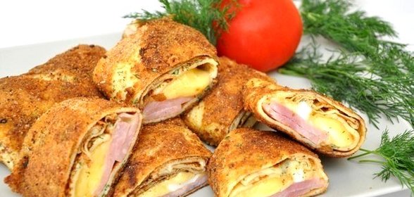 Блинчики с начинкой в панировке