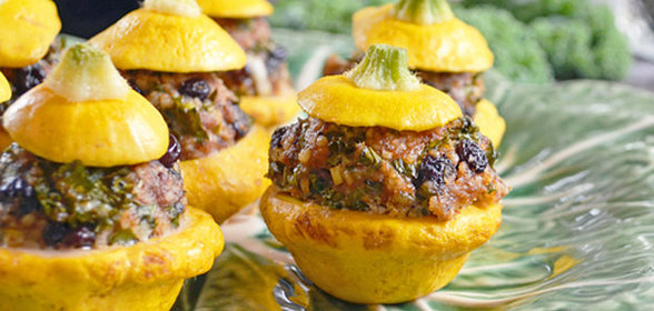 Мини-патиссоны, фаршированные бараниной и кускусом