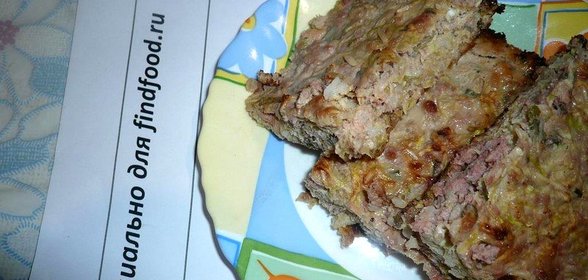 Кабачковая запеканка с мясом и рисом