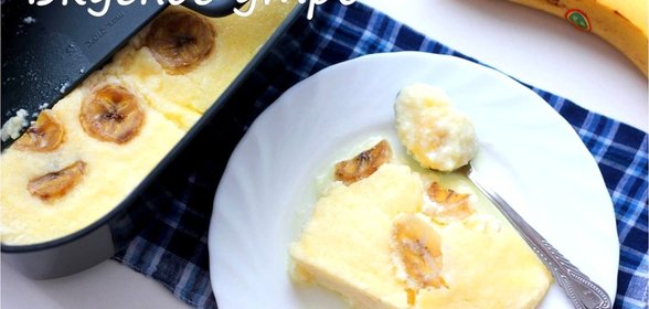 Творожная запеканка с бананом в пароварке