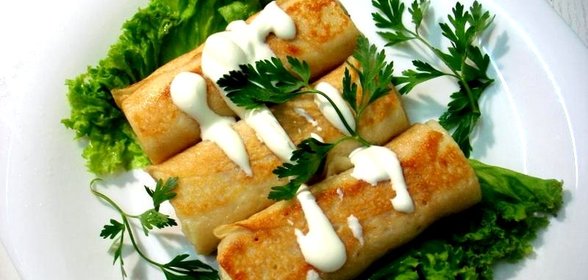 Блинчики с мясом и грибами
