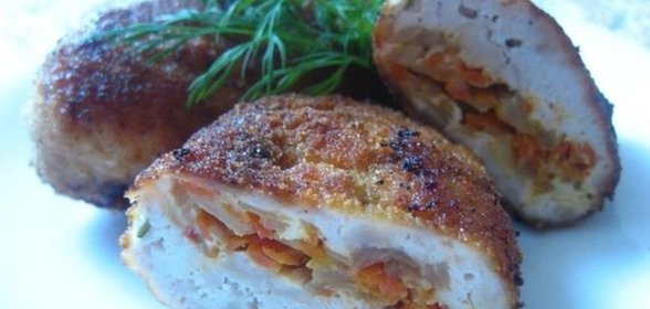 Куриные зразы с капустой