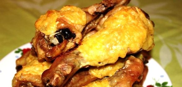 Куриные голени с сыром и чесноком