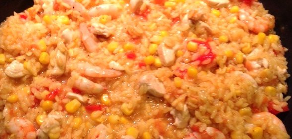 Паэлья с креветками