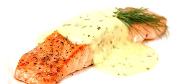 Лосось на гриле со сливочно-лаймовым соусом