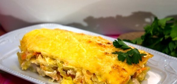 Запеканка с капустой и фаршем