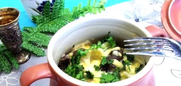 Пельмени, запеченные с грибами