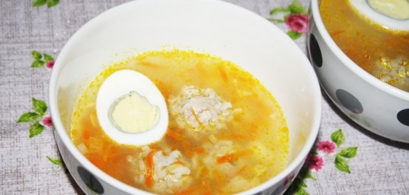 Суп с индюшиными фрикадельками
