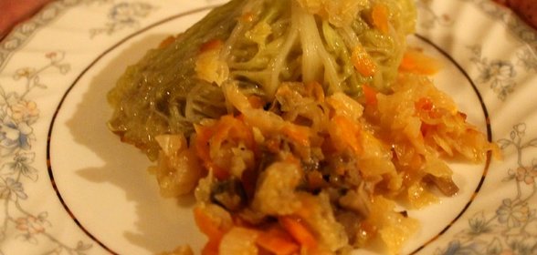 Голубцы из савойской капусты с грибами (без мяса)