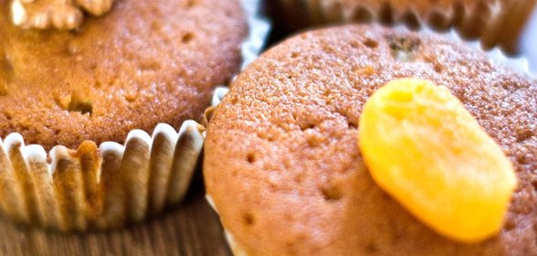 Кексы с курагой, изюмом и грецкими орехами