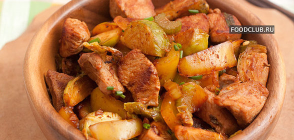 Стир-фрай из индейки с овощами