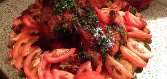 Запеченная курица с картофелем