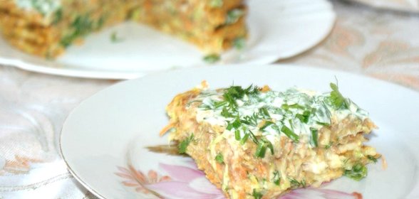 Кабачковый торт с ржаной мукой