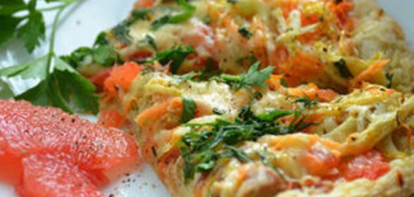 Пицца с курицей и грейпфрутом