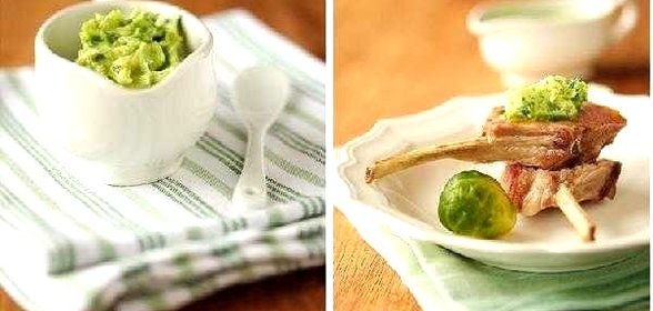 Каре ягненка с зеленым маслом