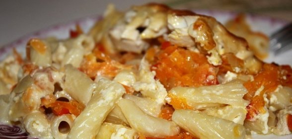 Запеканка с макаронами и курицей в духовке