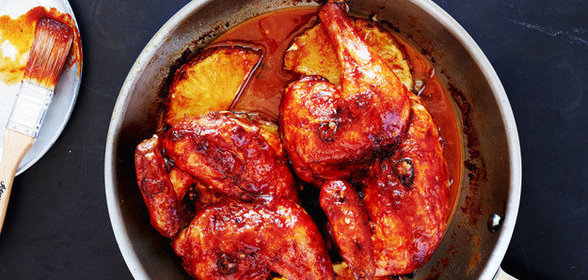 Жареная курица с ананасом и чили