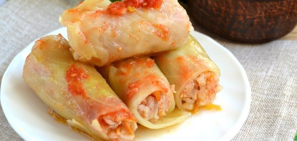 Голубцы, фаршированные мясом и рисом