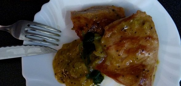 Свинина с соусом из киви