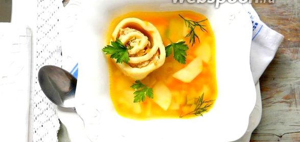 Суп с ленивыми пельменями