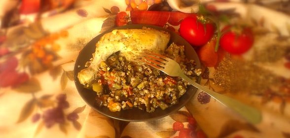 Курица с гречкой и овощами по‑деревенски
