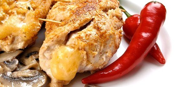 Куриные котлеты с грибами и сыром