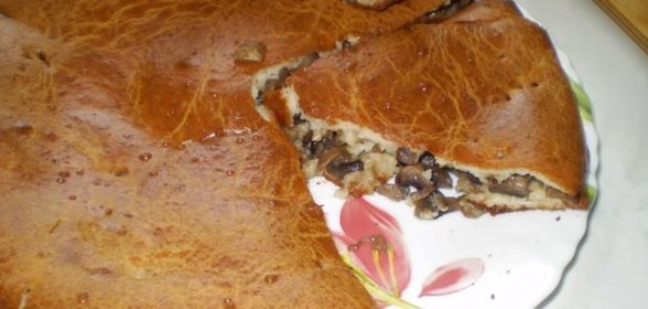Быстрый пирог с грибами