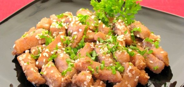 Мясо с кунжутом